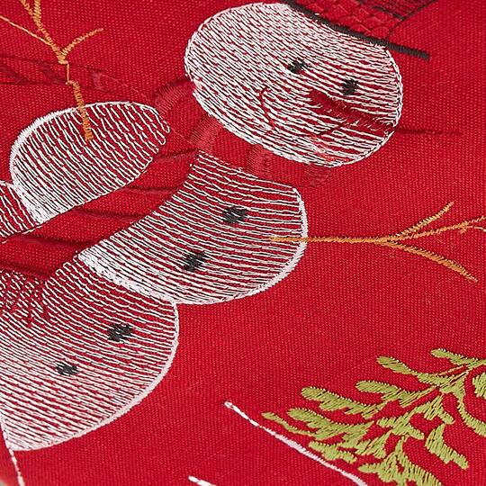DII® 70" Red Embroidered Snowman Table Runner